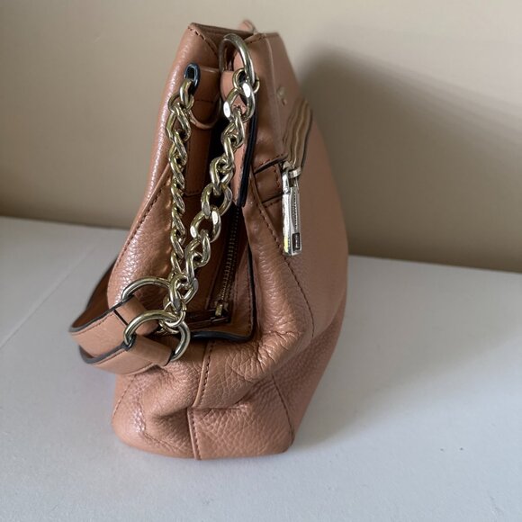 KARL LAGERFELD Triple Compartment Chain Shoulder Bag Beige Vegan Leather - Picture 9 of 14